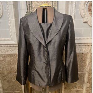EY Signature. Size 14. Gray Shantung Blazer Shacket. Long Sleeve Lined. DD